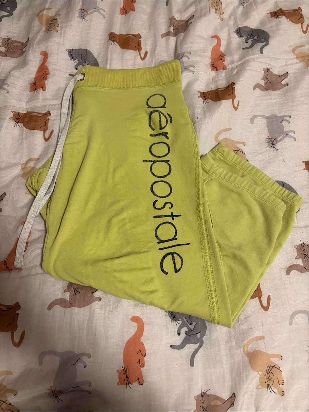 vintage green and blue aeropostale capri joggers